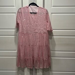 Pink sequin sparkly dress